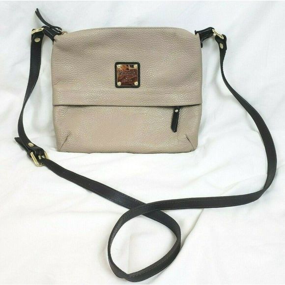 Valentina Italian Leather Purse Crossbody Handbag Beige Cream - Picture 1 of 8